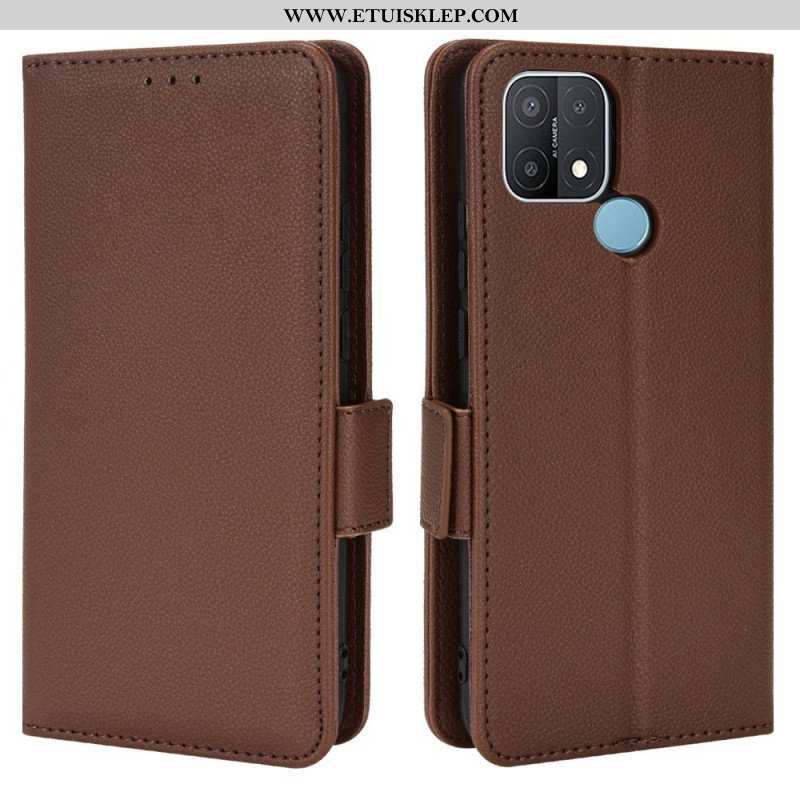 Etui Folio do Oppo A15 Skórzany Futerał Flap Double Litchi Nowe Kolory